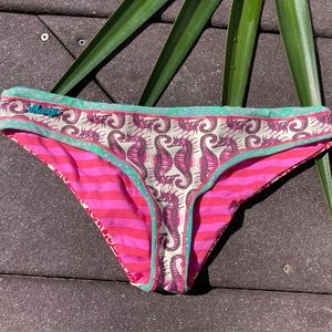 MAAJI Seahorse Bottoms - Teal Swimmer Wings Bikini Bottoms - M